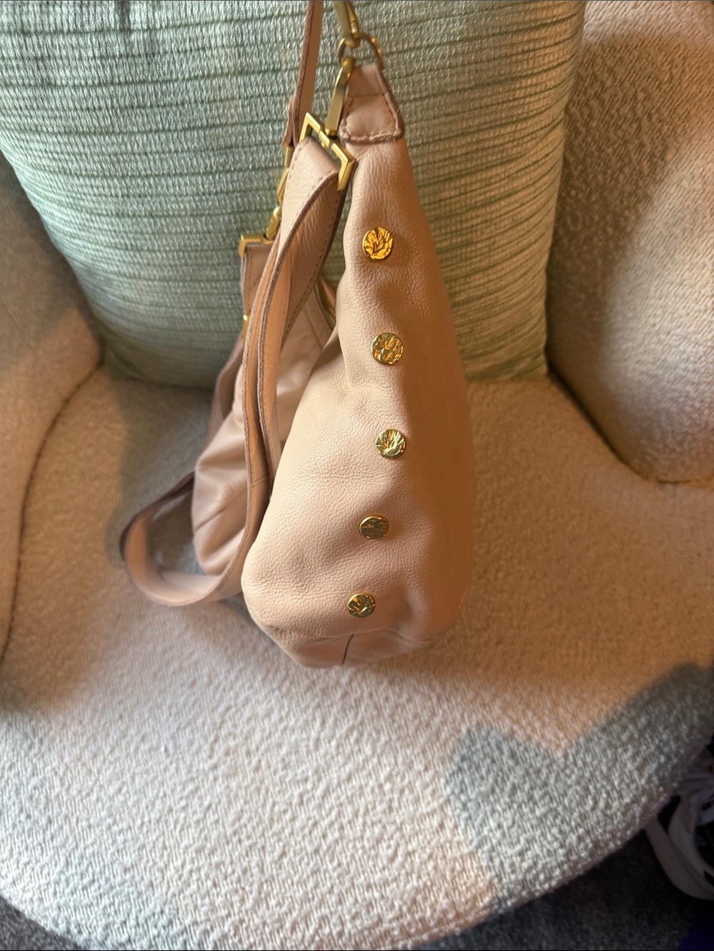 Hammitt Morgan Blush Pink Leather Shoulder Bag with Gold Hardware - Picture 2 of 7
